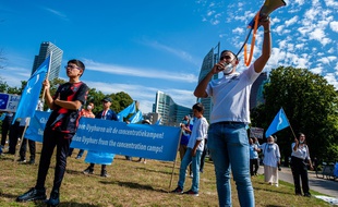 Une manifestation en faveur des Ouïghours, aux Pays-Bas le 20 août 2020.