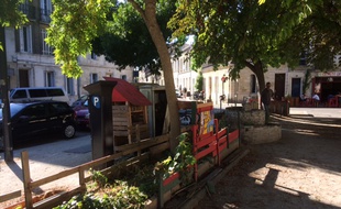 Sur la place Dormoy, le petit green a été installé par le Petit grain et les Incroyables comestibles.