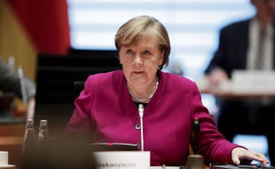 La chancelière allemande Angela Merkel à Berlin le 31 mars 2021.