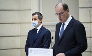 Le ministre de l'Intérieur Gérald Darmanin et le Premier ministre Jean Castex.