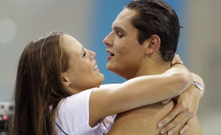 Laure et Florent Manaudou en août 2012 aux jeux Olympiques de Londres.