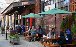 Une terrasse de restaurant à New York le 2 octobre 2020.
