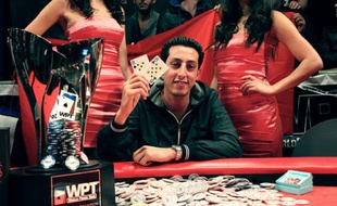 Le Marocain Mohamed Ali Houssam lors de sa victoire au World Poker Tour Marrakech, dimanche 27 novembre 2011