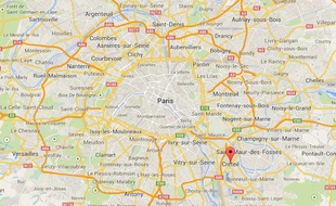 Google Map de Créteil, dans le Val-de-Marne.