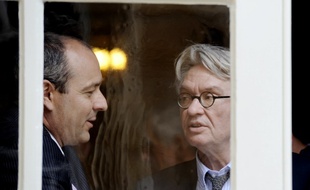 Les deux leaders syndicaux Laurent Berger (CFDT, syndicat majoritaire) et Jean-Claude Mailly (Force ouvrière), le 16 juin 2014.