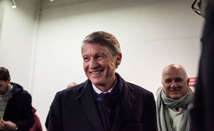 Vincent Peillon, candidat a la primaire de gauche pour la présidentielle de 2017 se rend a la soirée de soutien après le dernier débat de la primaire, le 19 janvier 2017, à Paris.