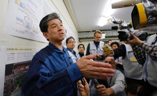 Akira Ono, le directeur de la centrale de Fukushima Daiichi, à Fukushima le 10 mars 2014
