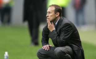 Jean-Pierre Papin, le 30 août 2007, lors d'un match de Coupe de l'UEFA avec Lens, face aux Young Boys Berne.