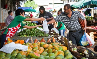 Le marché de Cayenne, en Guyane française le 27 juin 2011