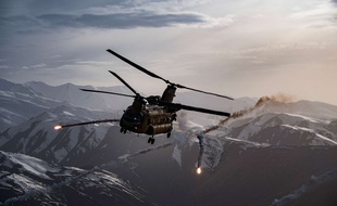 Un hélicoptère américain lors d'un exercice d'entraînement en Afghanistan, en mars 2018.