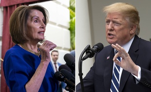 La cheffe des démocrates au Congrès, Nancy Pelosi, et Donald Trump, le 22 mai 2019 (photomontage).