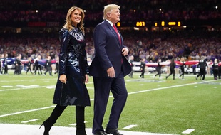 Le président Donald Trump et sa femme lors d'un match de NFL à la Nouvelle-Orléans, le 13 janvier 2020.