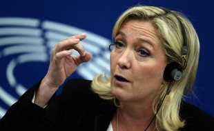 La présidente du Front national et députée européenne Marine Le Pen, le 10 juin 2015 au Parlement européen à Strasbourg.