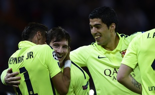 La joie des joueurs de Barcelone, le 15 avril 2015