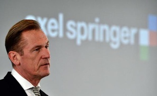 Le Pdg d'Axel Springer Mathias Döpfner lors d'une conférence de presse à Berlin le 6 mars 2014
