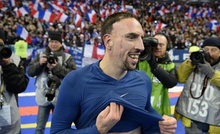 Franck Ribéry à l'issue du match contre l'Ukraine le 19 novembre 2013 au Stade de France à Saint-Denirs