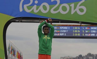 Feyisa Lelisa a terminé deuxième du marathon de Rio.