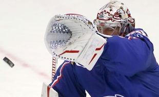 Le gardien de but de l'équipe de France de hockey sur glace Cristobal Huet.