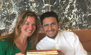 Le chef Akrame Benallal et notre lectrice, Karina M.