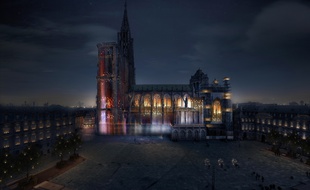 Spectacle «La lumière intemporelle» à la cathédrale de Strasbourg.