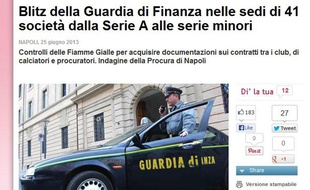 Capture d'écran de la Gazzetta Dello Sport, le 25 juin 2013