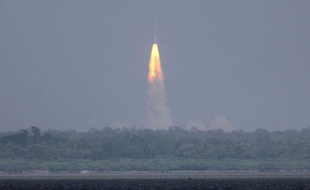 Le lancement de la fusée indienne, le 5 novembre 2013.