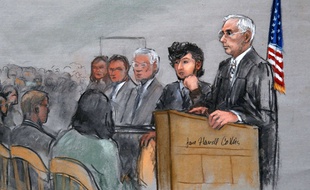 Djokhar Tsarnaev, le 5 janvier 2015, devant le tribunal de Boston.