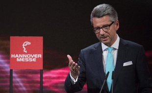 Ulrich Grillo, le patron de la puissante fédération allemande de l'industrie (BDI),à Hanovre, le 6 avril 2014