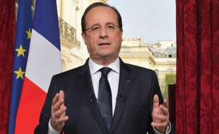 François Hollande le 31 mars 2014 à l'Elysée pour annoncer la nomination de Valls à Matignon