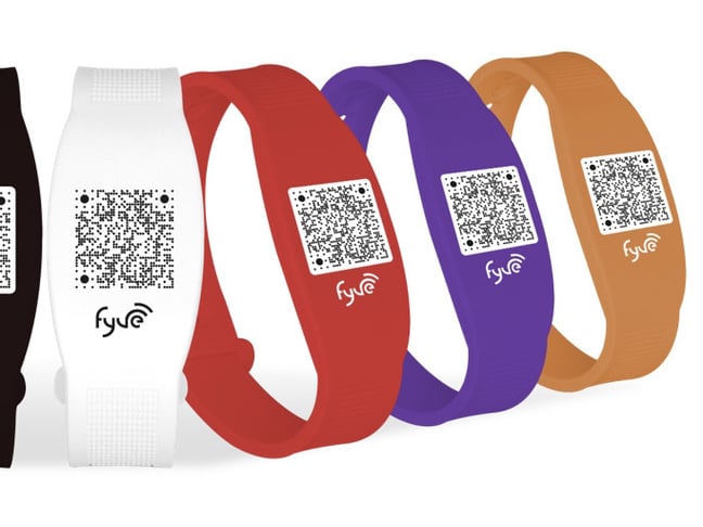 Fyve-armband om aankopen tot 50 euro te betalen.