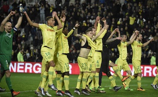 La joie nantaise à la fin du match.