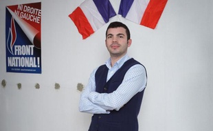 Le candidat FN Fabien Engelmann à Hayange, en Moselle, le 18 janvier 2014.