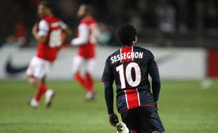 Stéphane Sessegnon, du PSG, lors du match de Coupe de l'UEFA contre Braga, le 12 mars 2009 au Parc des Princes.