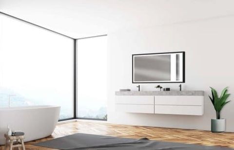 Votre salle de bain mérite mieux : ce grand miroir lumineux noir Swann est à 233 € chez Leroy Merlin !