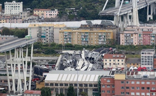 Le viaduc Morandi s'est effondré mardi 14 août 2018 en Italie.