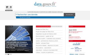 Capture d'écran du site «data.gouv.fr» qui recense les données publiques de l'Etat français.