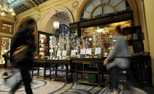 Une librairie de la Galerie Vivienne, le 3 mai 2014 à Paris
