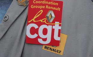 Lors d'une manifestation devant l'usine Renault de Flins, en 2020. Illustration