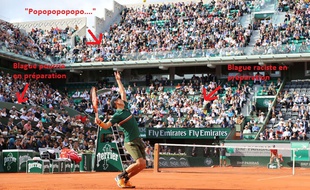 Kei Nishikori lors de son quart de finale contre Murray, le 7 juin 2017.