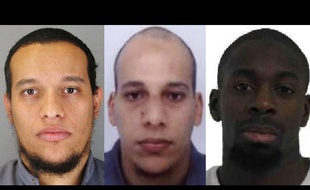 Les frères Kouachi et Amedy Coulibaly, suspectés des attaques contre «Charlie Hebdo», à Montrouge, Dammartin-en-Goële et Porte de Vincennes en janvier 2015.