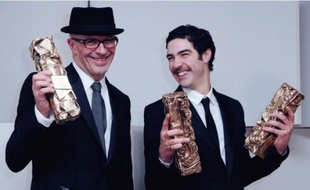 Le réalisateur Jacques Audiard et l'acteur Tahar Rahim, samedi soir à Paris.