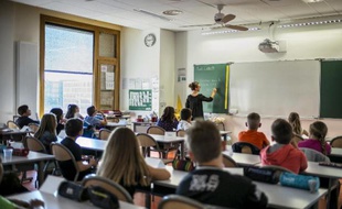 Une classe d'école élémentaire à Lyon le jour de la rentrée, le 2 septembre 2014