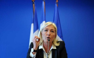 Marine Le Pen lors d'une conférence de presse au siège du Front national à Nanterre, le 14 spetembre 2012.