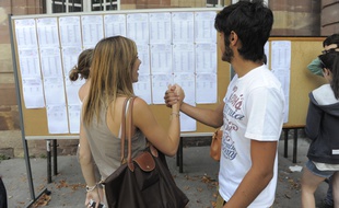 Strasbourg le 05 07 2011. Résultats du bac devant le lycée Fustel de Coulanges.Attention autorisation que sur photos bac n° 24 ,25, 26 et 27. Pour le reste veuillez floutter les visages.