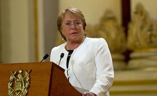 La présidente chilienne Michelle Bachelet, à Guatemala City le 30 janvier 2015.
