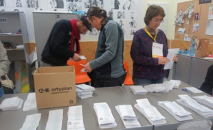 Une bureau de vote à Barcelone le 21 décembre 2017.