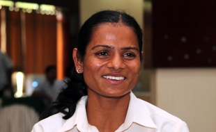 L'athlète indienne Dutee Chand, interviewée par Abhaya Srivastava dans un hôtel de Bhubaneswar.