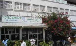 L'hotel Sahafi à Mogadiscio (Somalie) où deux agents français ont été enlevés, mardi 14 juillet 2009, par une douzaine d'hommes armés.
