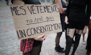 Une manifestante, lors de la «Marche des salopes» parisienne du 28 septembre 2013.