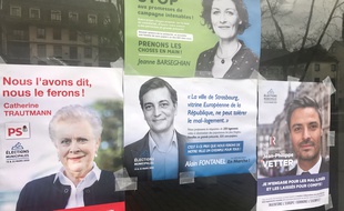 Des fausses affiches électorales conçues par le collectif artistique «boijeot renauld» pour interpeller les candidats sur le mal-logement à Strasbourg.